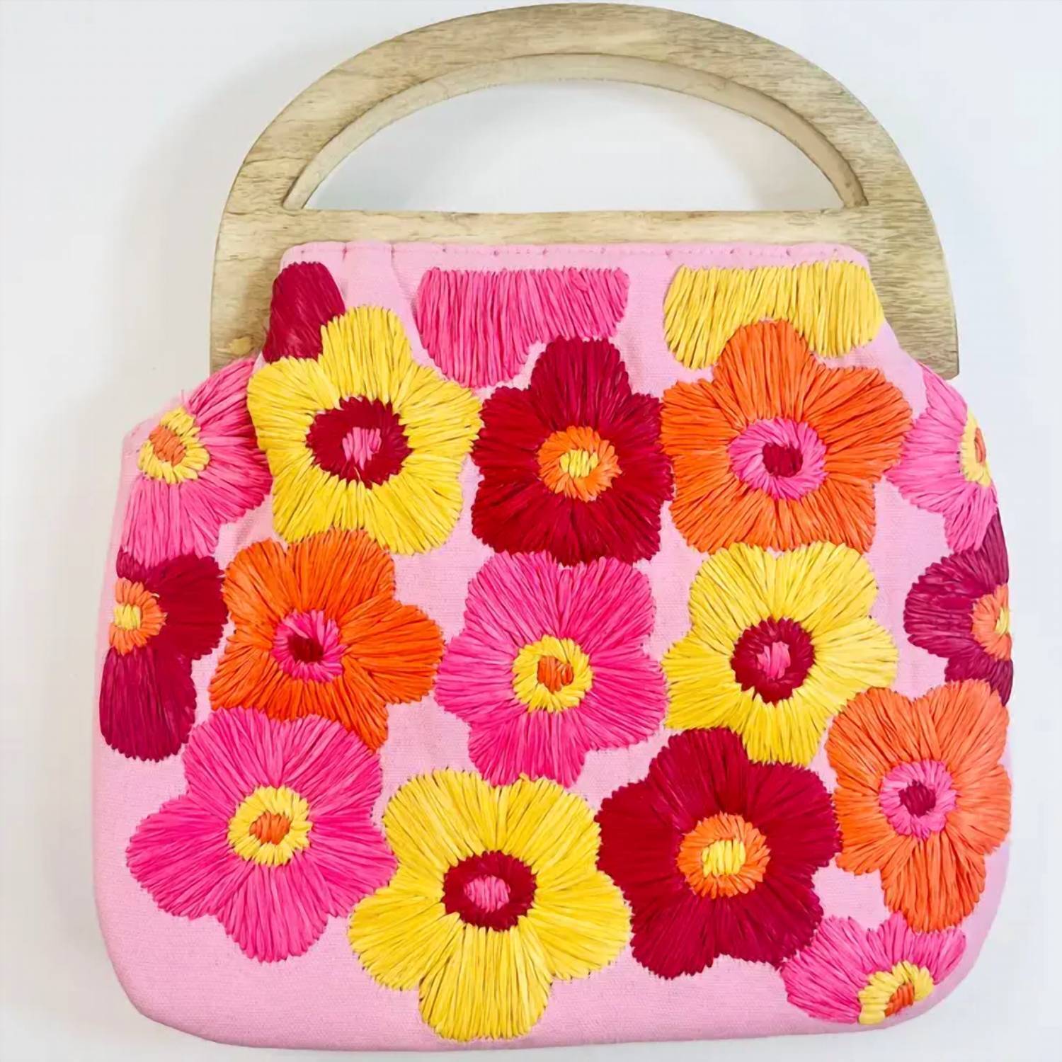 New Mkay Style Women's Embroidered Flower Clutch Bag In Pink